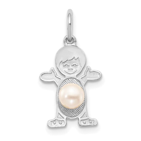 Kazi Luxury 14K White Gold Boy 4mm FW Cultured Pearl-June